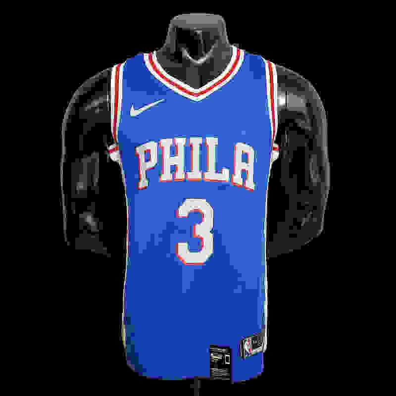 HIverson #3 Detroit Pistons blue NBA jersey SizeXS-XXL Nike connect recognition