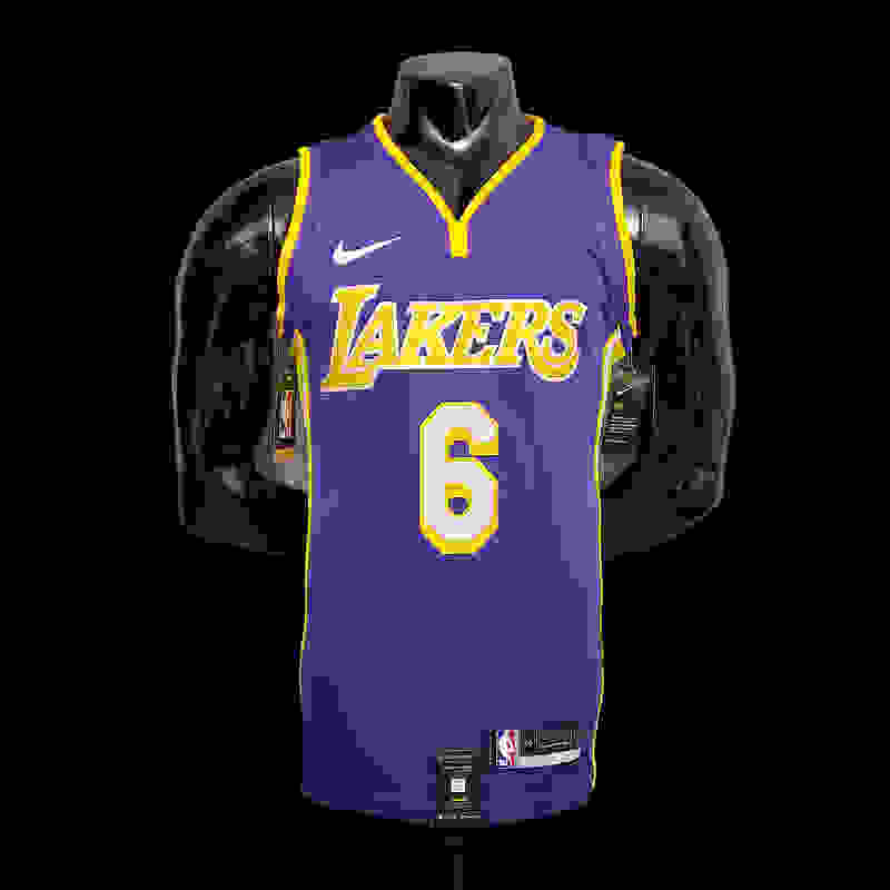 James #6 Lakers purple NBA jersey Size︰XS-XXL Nike connect recognition