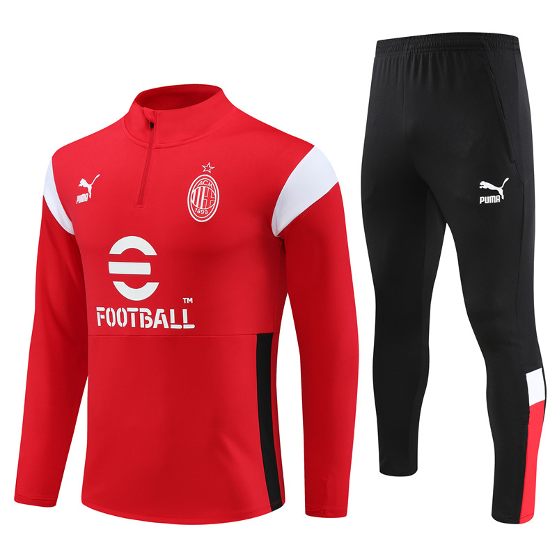 2023-2024 AC MILAN Adult Long Sleeve Half Pull Training Suit Set