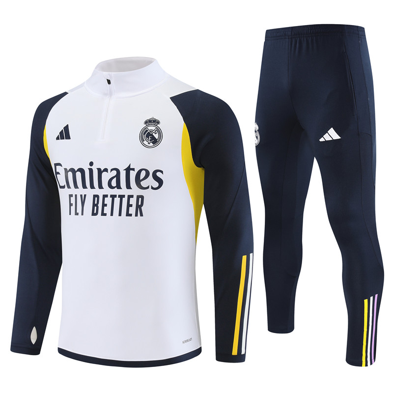 2023-2024  Real Madrid adult  Adult Long Sleeve Half Pull Training Suit Set