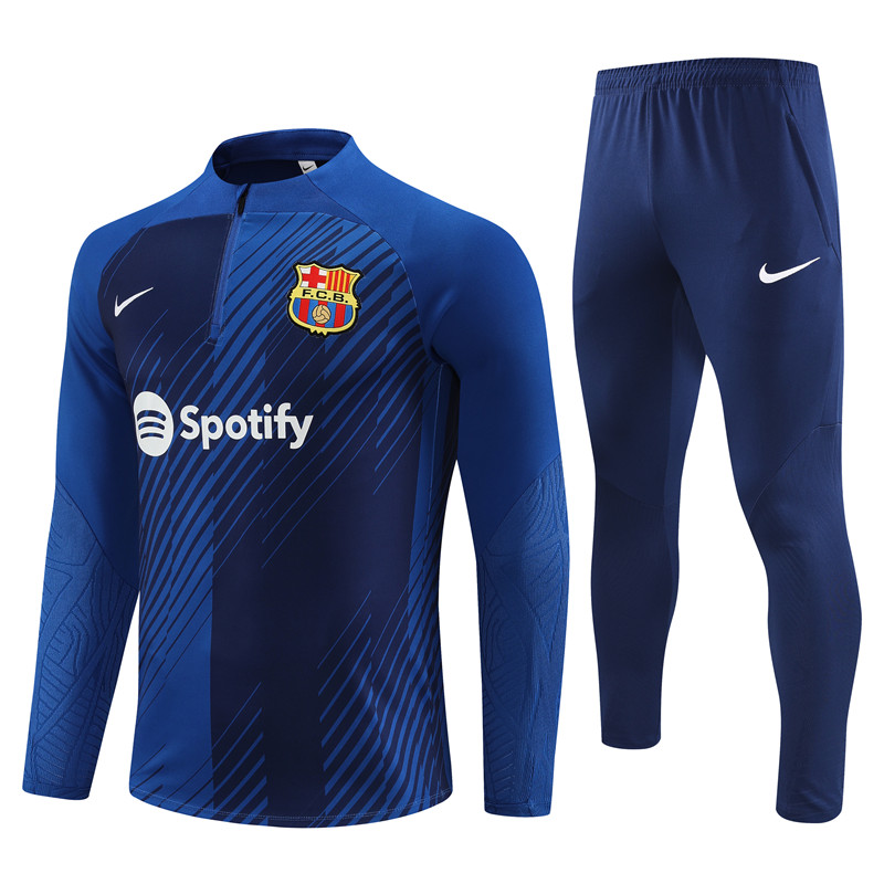 2023-2024 Barcelona Adult Long Sleeve Half Pull Training Suit Set