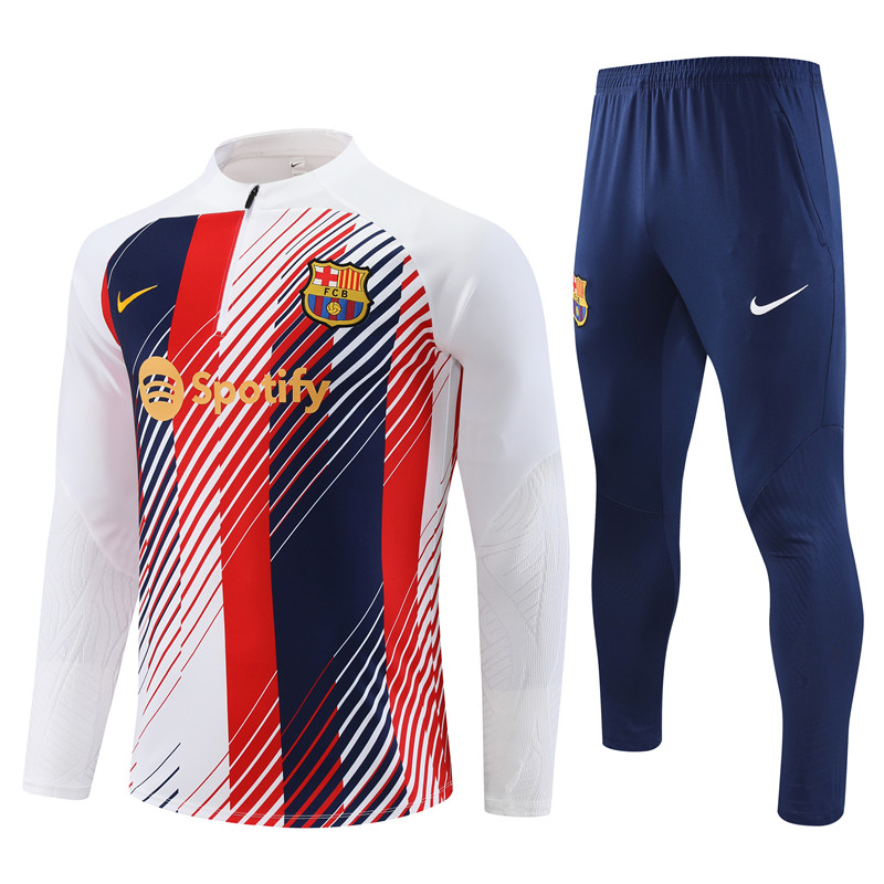 2023-2024 Barcelona Adult Long Sleeve Half Pull Training Suit Set