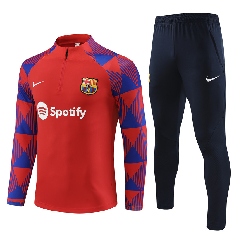 2023-2024 Barcelona Adult Long Sleeve Half Pull Training Suit Set