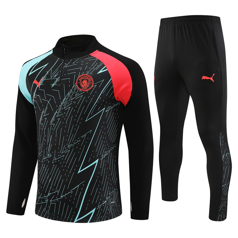 2023-2024  Manchester City AdultLong Sleeve Half Pull Training Suit Set