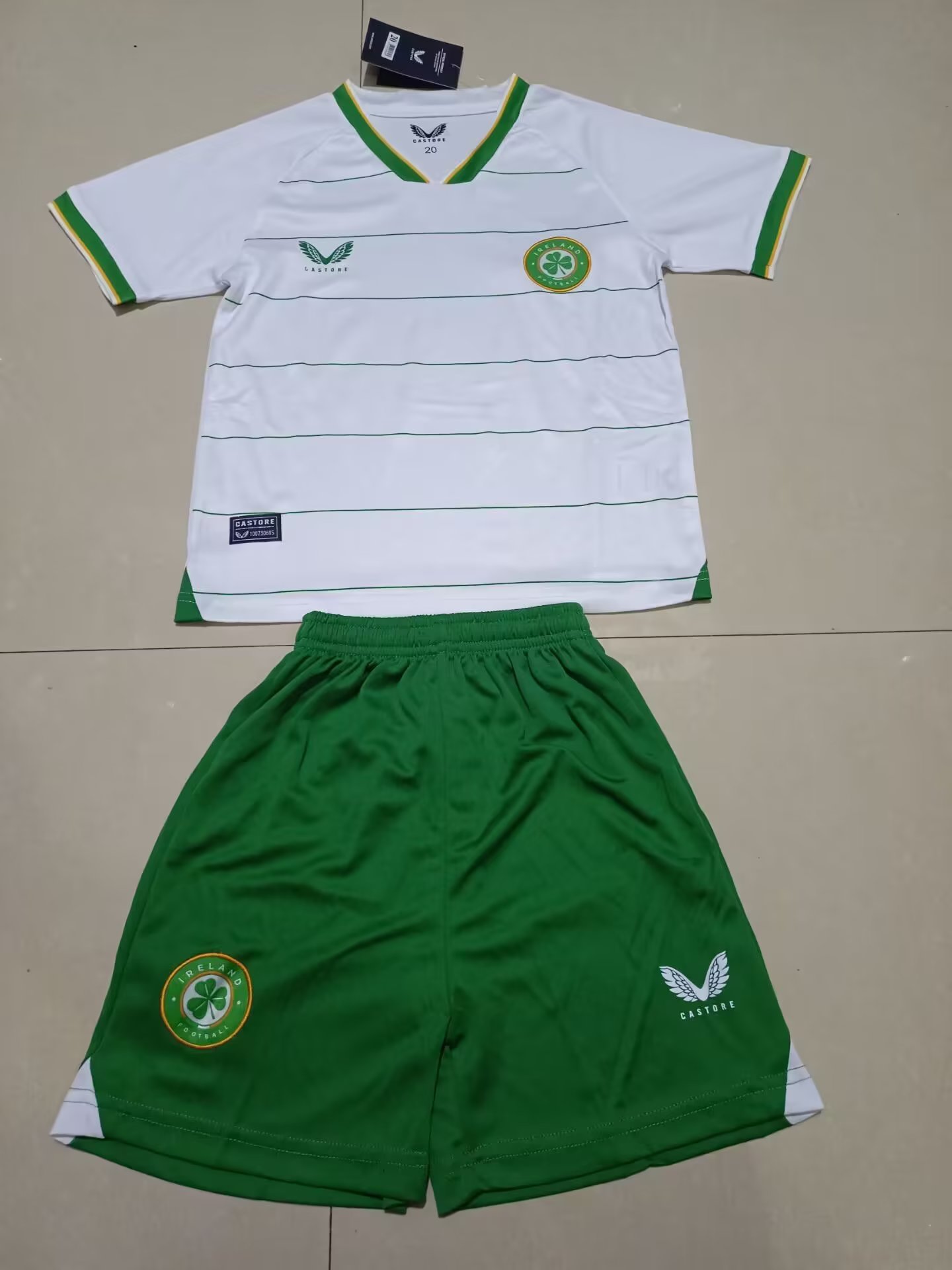 Ireland away kids kit 