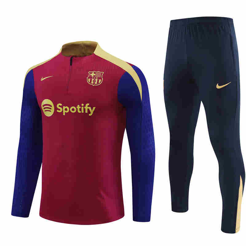 2024-2025 Barcelona Adult Long Sleeve Half Pull Training Suit Set