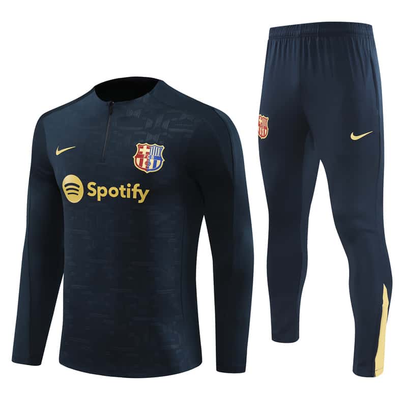 2024-2025 Barcelona Adult Long Sleeve Half Pull Training Suit Set